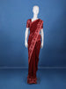 Maroon Floral Printed Design Georgette Saree
