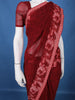 Maroon Floral Printed Design Georgette Saree