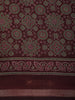 Maroon Floral Printed Design Mixed Cotton Casual Wear Saree