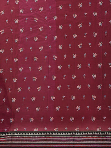 Maroon Floral Printed Kota Cotton Saree - Diadem