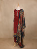 Maroon Floral Printed Synthetic Salwar Suit