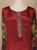 Maroon Floral Printed Synthetic Salwar Suit