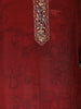 Maroon Floral Printed Synthetic Salwar Suit