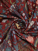 Maroon Floral Printed Tussar Saree with Contrast Border
