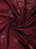 Maroon Floral Printed Tussar Silk Saree