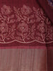Maroon Floral Printed Tussar Silk Saree