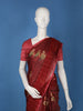 Maroon Floral Printed Tussar Silk Saree