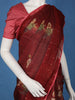 Maroon Floral Printed Tussar Silk Saree