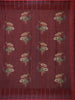 Maroon Floral Printed Tussar Silk Saree