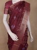 Maroon Floral Printed Tussar Silk Saree