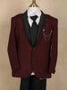 Maroon Floral Stone Embellished Kids Polyester Suit