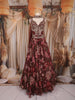 Maroon Floral Thread Embroidered Design Tissue Organza Lehenga With Dupatta