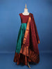 Maroon Floral Woven Banarasi Silk Gown with Dupatta - Diadem