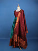 Maroon Floral Woven Banarasi Silk Gown with Dupatta - Diadem