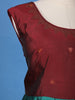 Maroon Floral Woven Banarasi Silk Gown with Dupatta - Diadem