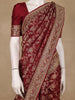 Maroon Floral Woven Banarasi Silk Saree with Designer Zari And Sequin Border