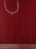 Maroon Floral Woven Banarasi Silk Saree with Designer Zari And Sequin Border
