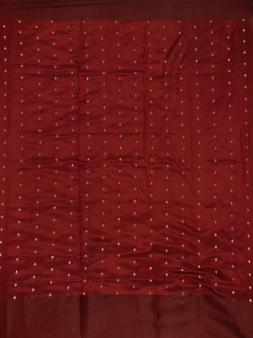 Maroon Floral Woven Banarasi Silk Saree with Zari Pallu - Diadem