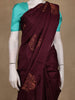 Maroon Floral Woven Design Kanchipuram Silk Saree