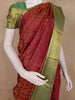 Maroon Floral Woven Design Kanchipuram Silk Saree