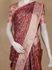 Maroon Floral Woven Design Pure Kanchipuram Silk Saree