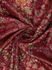 Maroon Floral Woven Design Pure Kanchipuram Silk Saree