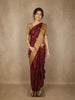 Maroon Floral Woven Kanchipuram Silk Saree with Zari Border