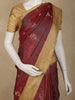 Maroon Floral Woven Kanchipuram Silk Saree with Zari Border