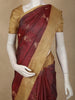 Maroon Floral Woven Kanchipuram Silk Saree with Zari Border