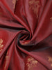 Maroon Floral Woven Kanchipuram Silk Saree with Zari Border