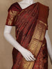 Maroon Floral Woven Pure Kanchipuram Silk Saree