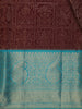 Burgundy Floral Woven Pure Kanchipuram Silk Saree