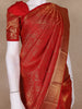 Maroon Floral Woven Pure Kanchipuram Silk Saree With Zari Border
