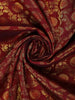 Maroon Floral Woven Pure Kanchipuram Silk Saree With Contrast Zari Border