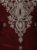 Maroon Floral Zari Embroidered Design Organza Palazzo Suit