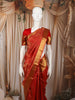 Maroon Floral Zari Woven Design Pure Kanchipuram Silk Saree with Matching Zari Border