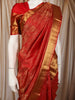 Maroon Floral Zari Woven Design Pure Kanchipuram Silk Saree with Matching Zari Border
