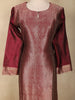 Maroon Floral Zari Woven Design Silk Straight Suit with Dupatta