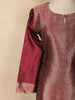 Maroon Floral Zari Woven Design Silk Straight Suit with Dupatta