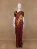 Maroon Floral Zari Woven Kanchipuram Silk Saree - Diadem