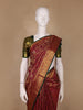 Maroon Floral Zari Woven Kanchipuram Silk Saree - Diadem