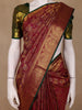 Maroon Floral Zari Woven Kanchipuram Silk Saree - Diadem