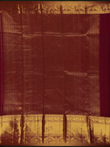 Maroon Floral Zari Woven Kanchipuram Silk Saree - Diadem