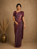 Maroon Geometric Ajrakh Print Chandheri Cotton Saree