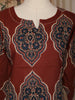 Maroon Geometric Printed Design Cotton Straight Cut Salwar Suit