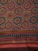 Maroon Geometric Printed Design Mixed Cotton Saree with Zari Border