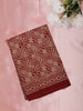 Maroon Geometric Printed Design Mixed Silk Cotton Fancy Saree