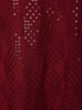 wine Geometric Sequin Design Cotton Kurta - Diadem
