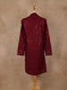 wine Geometric Sequin Design Cotton Kurta - Diadem