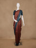 Maroon Geometric Woven Design Tussar Silk Saree With Contrast Border